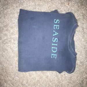 washed out blue with teal, S , Seaside Crewneck